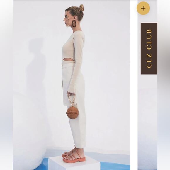 cult gaia topanga ivory wide leg oversized pockets cargo pants size medium - Picture 13 of 15